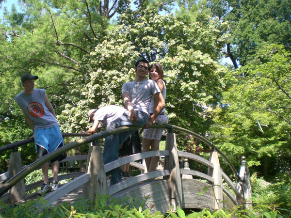 Landry fishing at the Japanese Gardens